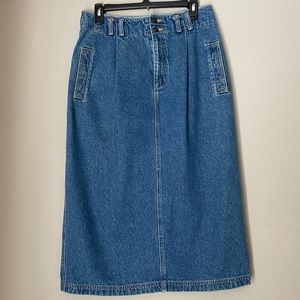 Vintage 90s Liz Wear Denim Long Slit Skirt size 12
